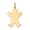 14k The Kids Small Boy with Hat Engravable Joy Charm