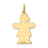 14k The Kids Small Girl with Bow Engravable Hugs Charm