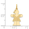 14k The Kids Small Girl with Bow Engravable Hugs Charm