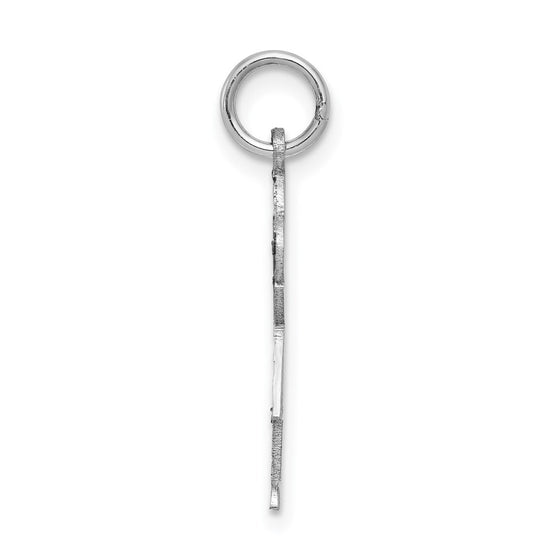 14k White Gold The Kids Small Girl with Bow Engravable Love Charm