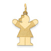 14k The Kids Small Girl with Bow Engravable Love Charm