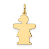 14k The Kids Small It's a Girl Engravable Hugs Charm