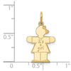 14k The Kids Small It's a Girl Engravable Hugs Charm