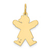 14k The Kids Small It's a Girl Engravable Joy Charm