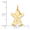 14k The Kids Small It's a Girl Engravable Joy Charm