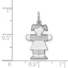 14k White Gold The Kids Small Girl with Ponytails Engravable Hugs Charm