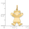 14k The Kids Small Girl with Ponytails Engravable Joy Charm