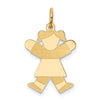 14k The Kids Small Girl with Ponytails Engravable Joy Charm