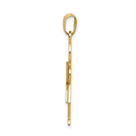 14k The Kids Solid Satin Medium Girl Engravable Hugs Charm