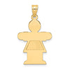 14k The Kids Solid Satin Medium Girl Engravable Hugs Charm