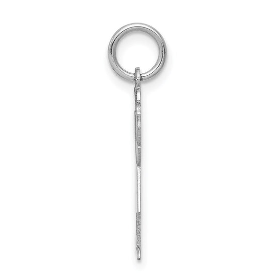 14k White Gold The Kids Small Girl with Ponytails Engravable Love Charm