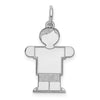 14k White Gold The Kids Small Boy with Haircut Engravable Hugs Charm