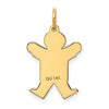 14k The Kids Small Boy with Haircut Engravable Joy Charm