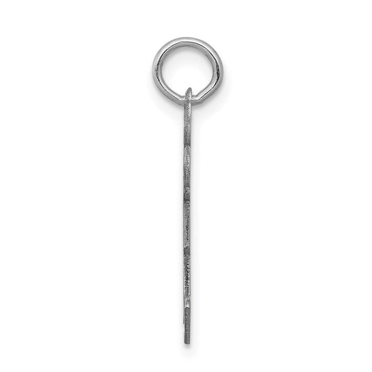 14k White Gold The Kids Small Floral Dress Girl Engravable Hugs Charm