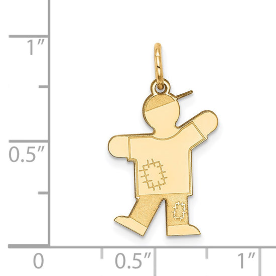 14k The Kids Small Patches Boy Engravable Kiss Charm