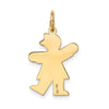 14k The Kids Small Floral Dress Girl Engravable Kiss Charm
