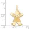 14k The Kids Small Floral Dress Girl Engravable Joy Charm