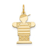 14k The Kids Small Stars and Stripes Boy Engravable Hugs Charm