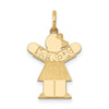 14k The Kids Small Floral Dress Girl Engravable Love Charm