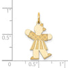 14k The Kids Small Stars and Stripes Girl Engravable Kiss Charm