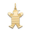 14k The Kids Small Stars and Stripes Boy Engravable Joy Charm