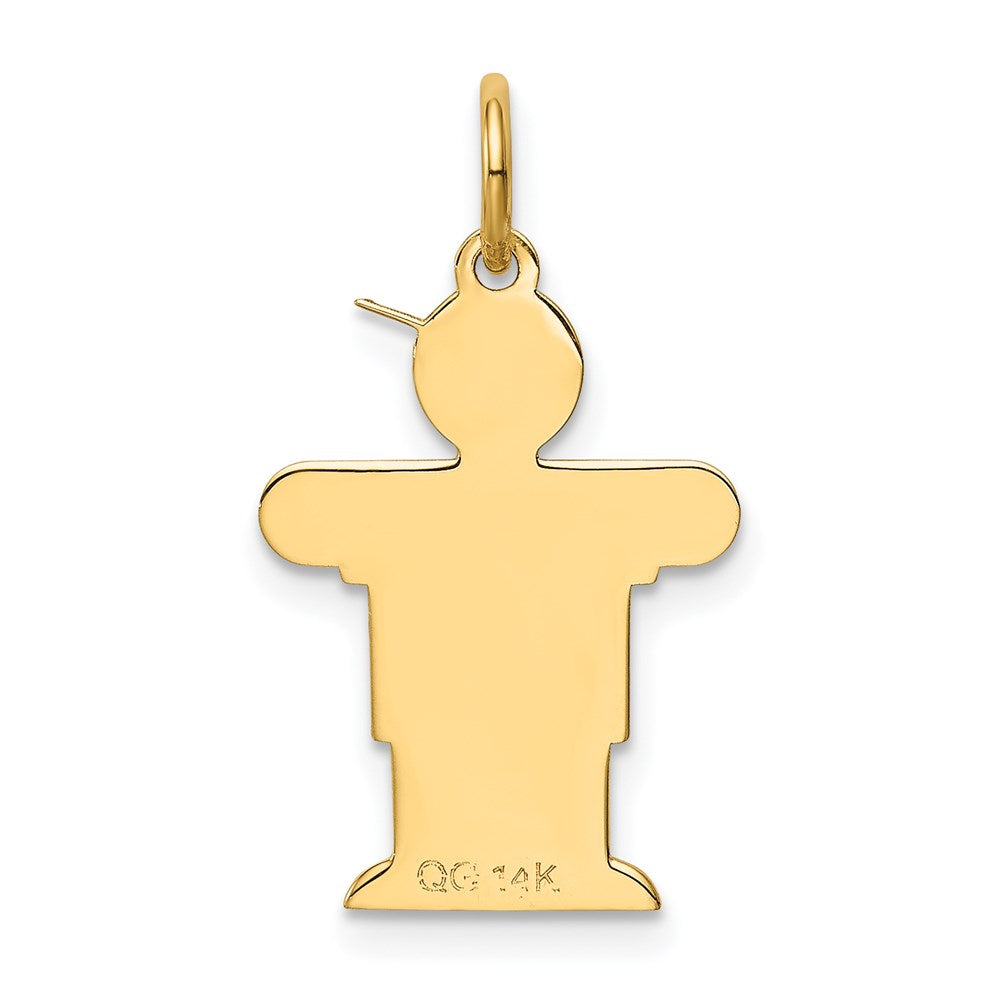 14k The Kids Small Heart Shirt Boy Engravable Hugs Charm