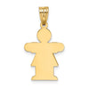 14k The Kids Solid Satin Small Girl Engravable Hugs Charm