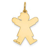 14k The Kids Small Heart Dress Girl Engravable Joy Charm