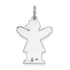 14k White Gold The Kids Small Heart Dress Girl Engravable Love Charm