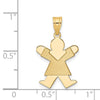14k The Kids Solid Satin Small Girl Engravable Joy Charm