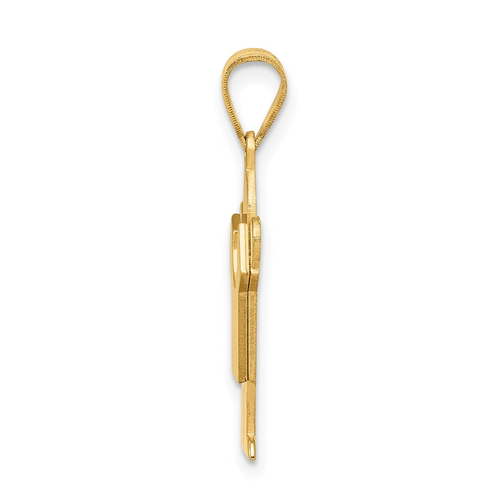14k The Kids Solid Satin Small Boy Engravable Love Charm