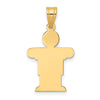 14k The Kids Solid Satin Small Boy Engravable Hugs Charm