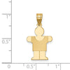 14k The Kids Solid Satin Small Boy Engravable Hugs Charm