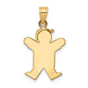 14k The Kids Solid Engravable Small Boy with Hat on Right Joy Charm