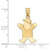 14k The Kids Solid Engravable Small Boy with Hat on Right Joy Charm
