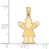 14k The Kids Solid Satin Small Girl Engravable Love Charm