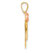 14k Two-tone The Kids Small Girl with Bow on Left Engravable Love Charm