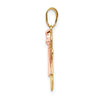 14k Two-tone The Kids Small Girl with Bow on Right Engravable Kiss Charm