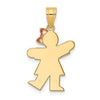 14k Two-tone The Kids Small Girl with Bow on Right Engravable Kiss Charm