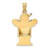 14k The Kids Puffed Boy with Hat on Right Engravable Love Charm