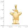 14k The Kids Puffed Boy with Hat on Right Engravable Love Charm