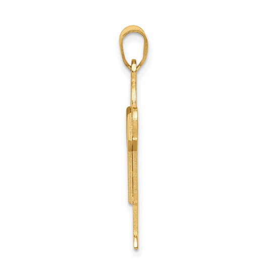 14k The Kids Solid Satin Medium Boy Engravable Love Charm