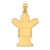 14k The Kids Solid Satin Medium Boy Engravable Love Charm