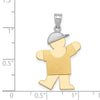 14k Two-tone The Kids Medium Boy with Hat on Left Engravable Kiss Charm