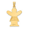 14k The Kids Solid Satin Medium Girl Engravable Love Charm
