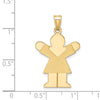 14k The Kids Solid Satin Medium Girl Engravable Love Charm