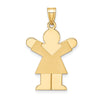 14k The Kids Solid Satin Medium Girl Engravable Love Charm