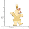 14k Two-tone The Kids Medium Girl with Bow on Right Engravable Kiss Charm