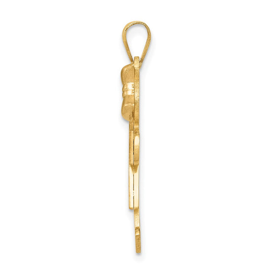 14k Two-tone The Kids Medium Girl with Bow on Right Engravable Kiss Charm