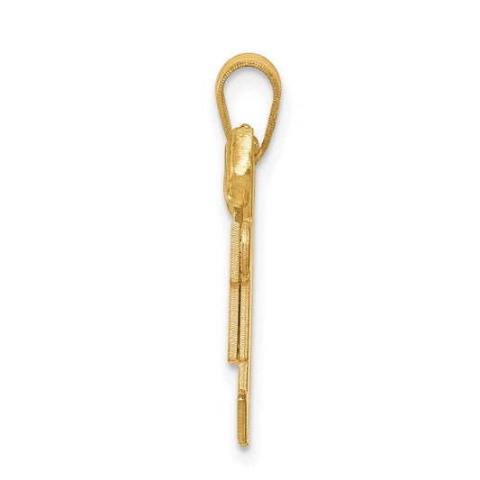14k The Kids Solid Engravable Small Double Boys Kiss Charm